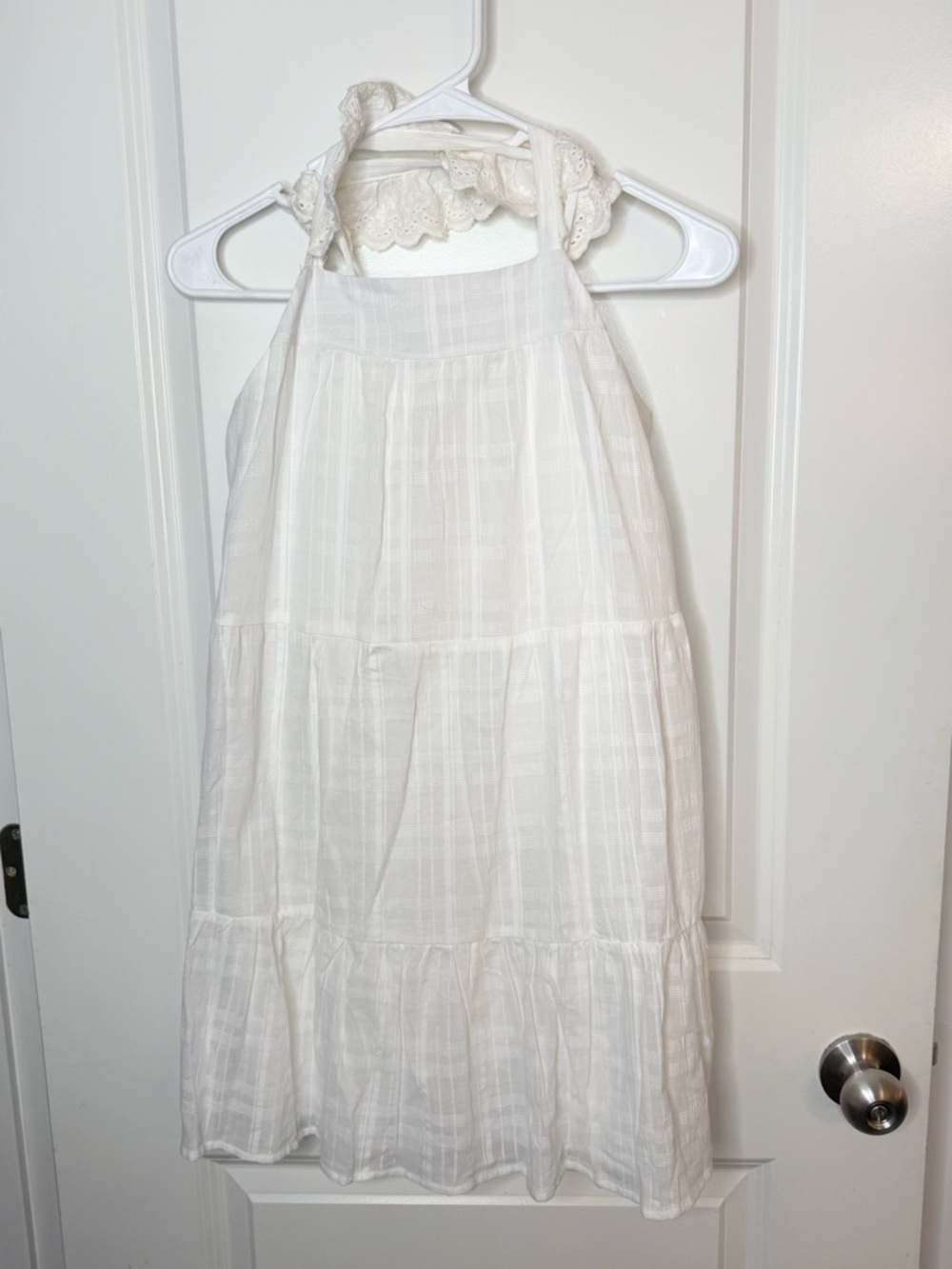 Hello Franki White Dress Youth XL 14 Lace Tiered Boho Cottagecore NWT